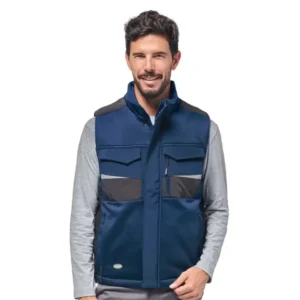 Logica POLARIS1 Gilet In Soft-Shell Blu Multitasche Con Imbottitura Interna