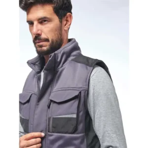 Logica POLARIS2 Gilet In Soft-Shell Grigio Multitasche Con Imbottitura Interna - immagine 2