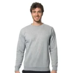 Logica SANTALUCIA/2 Felpa Girocollo Grigia Fondo Vita E Polsini In Maglia Elastici