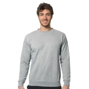 Logica SANTALUCIA/2 Felpa Girocollo Grigia Fondo Vita E Polsini In Maglia Elastici