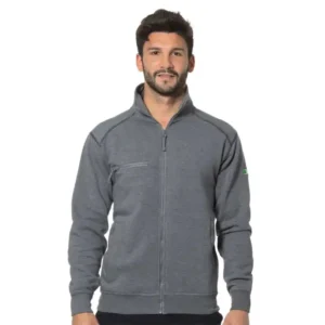 Logica SOGNA5 Felpa Zip Lunga Grigio Scuro Effetto Slavato Con Rinforzo Ai Gomiti