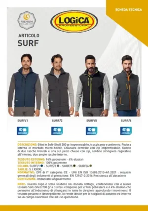 Logica SURF/7 Gilet Impermeabile Antivento Verde In Soft-Shell Linea Premium - immagine 3