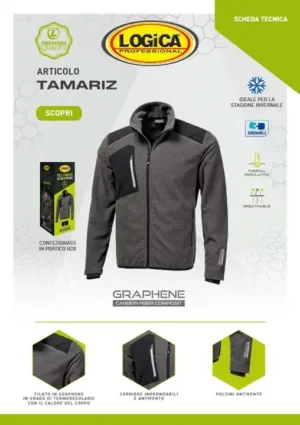 Logica TAMARIZ Micropile Invernale Grigio/Nero Termico Con Filato In Graphene - immagine 2