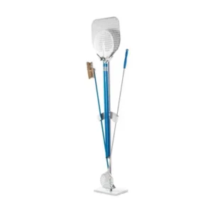 Gi-Metal Linea Azzurra Portapale Inox Con Supporti In Alluminio Anodizzato E Base In Marmo 35x25 H175 (cm)