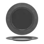 Essentia LABYRINTH BLACK Piatto Piano In Porcellana Fine, Interno Lucido Esterno Opaco Ø 26,4