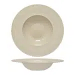 Essentia LABYRINTH BEIGE Piatto Fondo Gourmet In Porcellana Fine, Interno Lucido Esterno Opaco Ø 31cm Interno 18cm