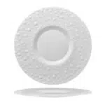 Essentia GIOVE Vetro Bianco Lavorato A Mano Piatto Gourmet Ø 32,5cm Interno 15,8cm