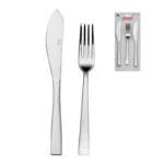 Abert Azzurra Set 12 pz Pizza Appendibile (6 forchette + 6 coltelli) Acciaio Inox 18/C Spessore 2,2 mm
