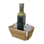 Essentia BUFFET Cestino Rettangolare Legno Acacia 17x12xH7 cm - Interno 12x8 cm