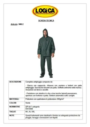 Logica SMILE Impermeabile Antipioggia Poliuretano - immagine 2