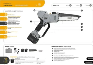 Volpi KVS6000 Potatore a Catena a Batteria Brushless Barra da 190 mm Taglio ⌀ 160 mm Lubrificazione Automatica Con 2 Batterie da 4 Ah - immagine 6