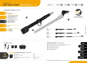 Volpi KV151 Forbici Elettroniche Su Asta Da 150 Cm Brushless Taglio ⌀ 38 mm Con 2 Batterie 21,6V 4,0 Ah E Caricabatteria - immagine 3